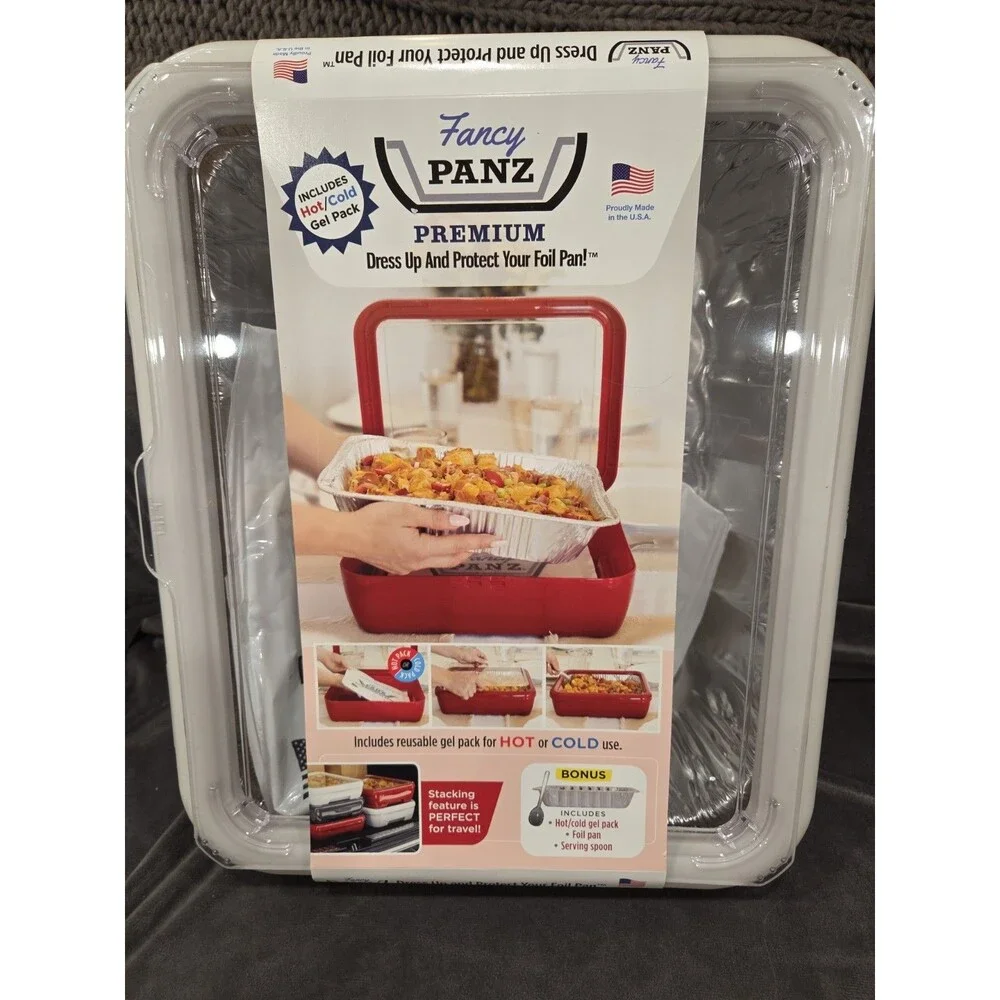 Fancy PANZ Premium White Aluminum Foil Pan Carrier Lid Hot Cold Pack BPA Free US